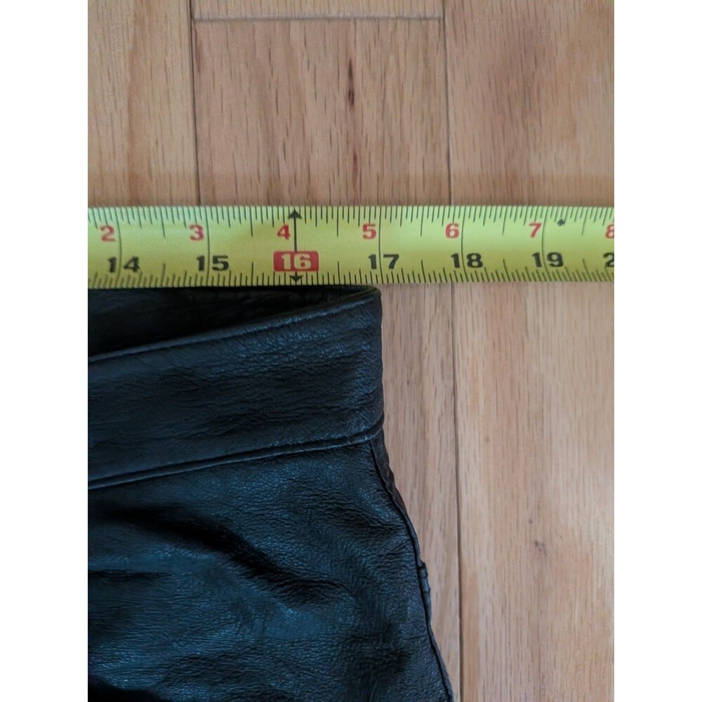 Vintage International Male Leather Pants 34 x 34 Black Gay 5 Pocket Raw Hem - Picture 7 of 11
